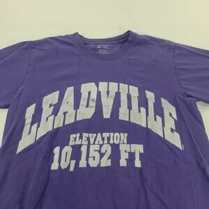 Leadville C Port & Company Short Sleeve Graphic Shirt Mens Size S Purple
